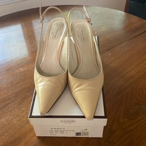 Classic Coach Camel Leather Slingback Heals